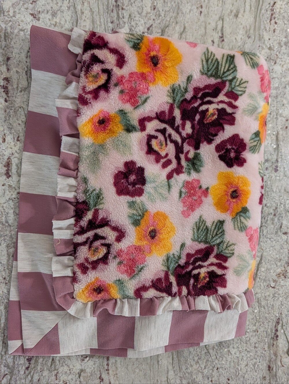 Matilda Jane 1 Std. Pillow Sham  Fleece Soft Floral Once Upon A Time Pink Ruffle